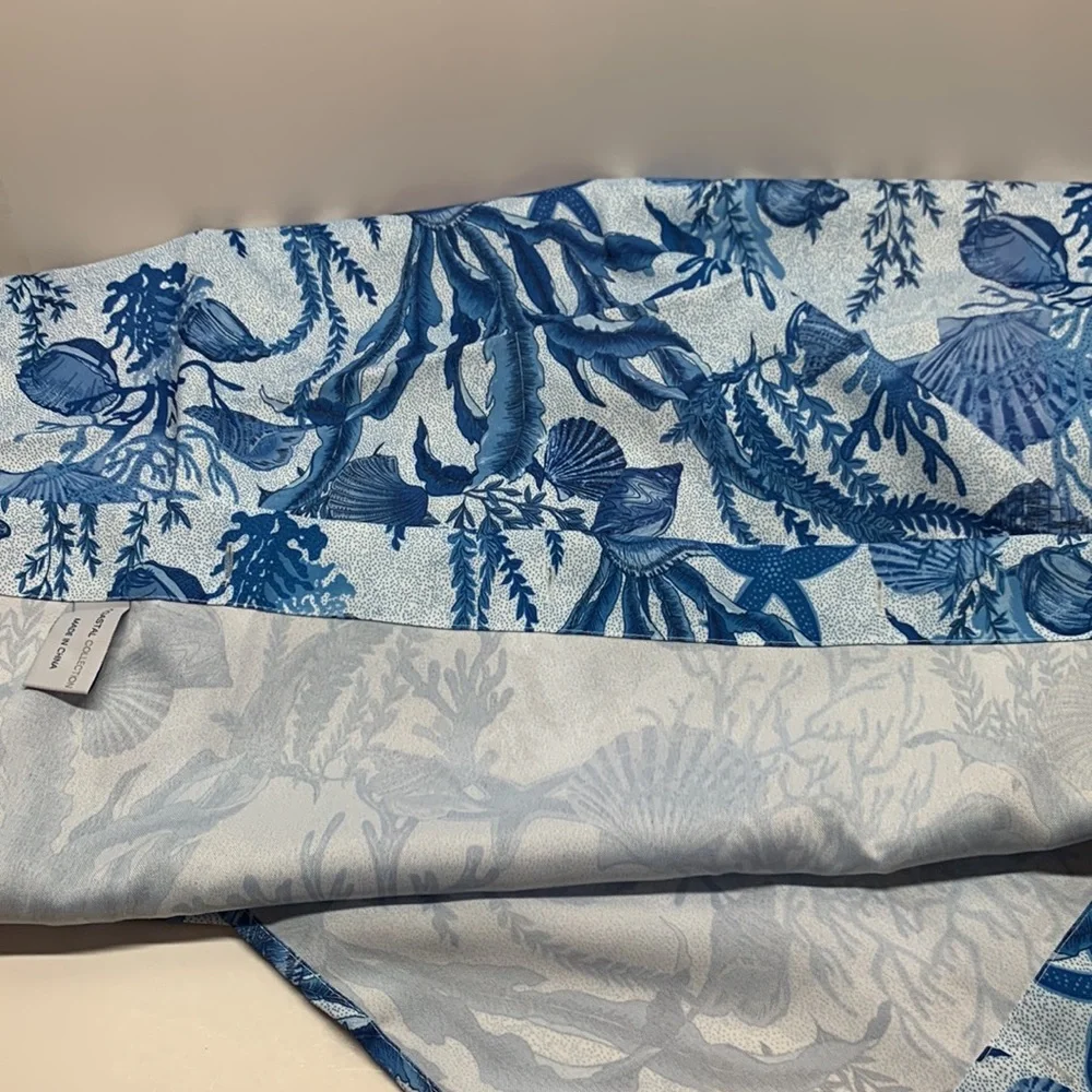 Coastal Collection fabric shower curtain seashells ocean